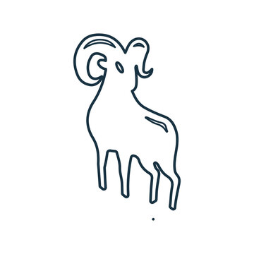 Sheep, animal, lamb, ram outline icon. Line art vector.