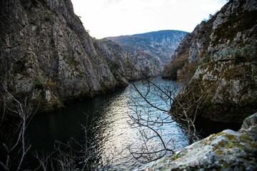 landscape of the nature reserve Matka canyon in North Macedonia