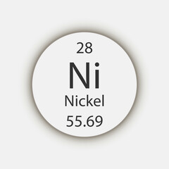 Nickel symbol. Chemical element of the periodic table. Vector illustration.