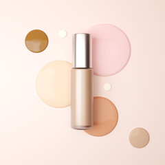 3D rendering liquid foundation on nude background