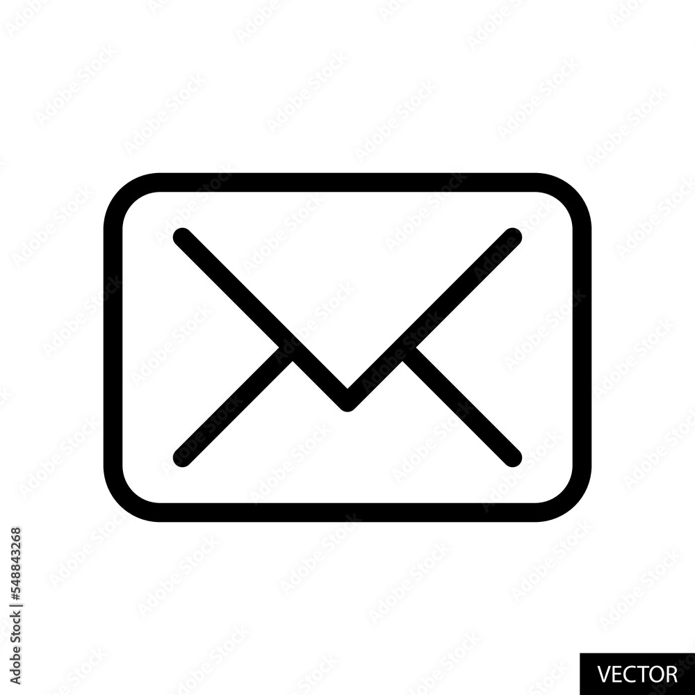 Poster email or envelope vector icon in line design style for website design, app, ui, isolated on white ba