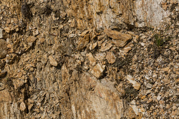 Rock formation. The background of stone chips. Mountains, macro photography.