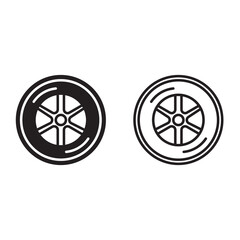 car wheel icon Tire service Alloy wheels vector icon on white background. for logo banner web app design