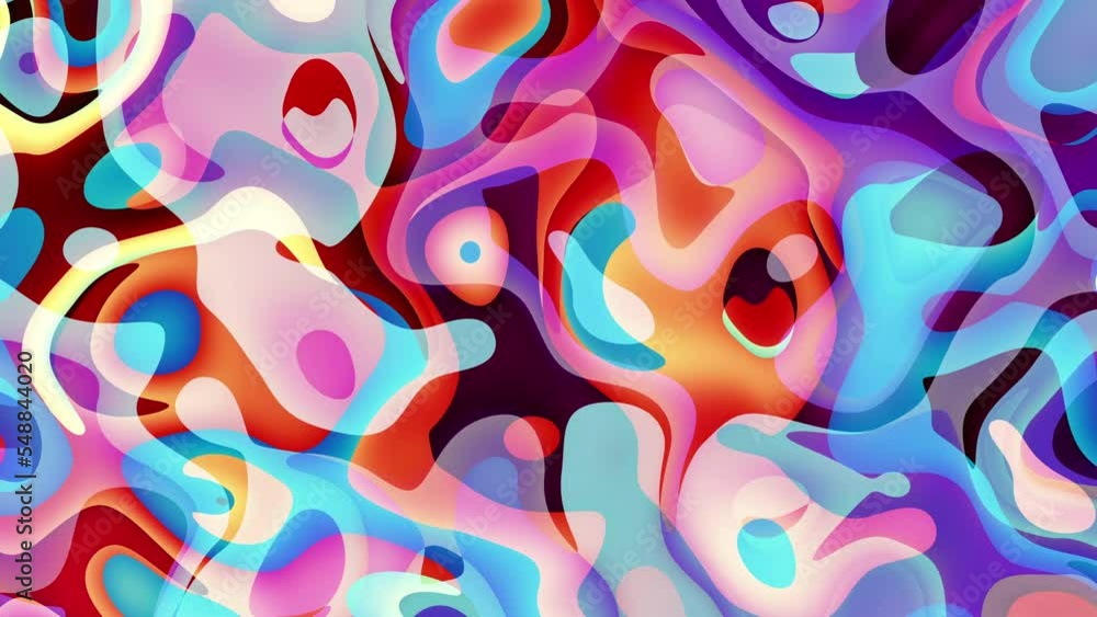Poster Seamless abstract wavy background for loop playback. 4k video