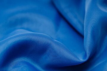beautiful blue silk. wavy background fabric