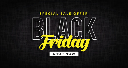 Black Friday Sale. Banner, poster, on dark background.
