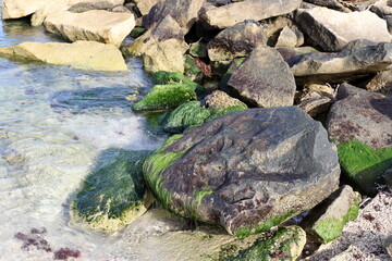 Fototapeta premium Stones on the shore of the Mediterranean Sea.