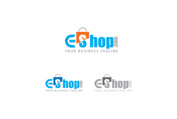 Initial E Shop Logo designs Template. Illustration vector graphic of letter and shop bag combination logo design concept.
