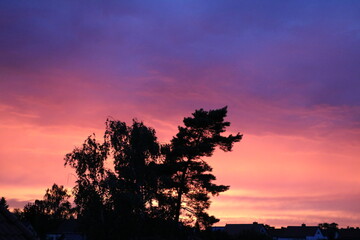 Fototapeta premium Beautiful red orange sunset, Germany 