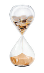 Hourglass shows symbolically, time is money.