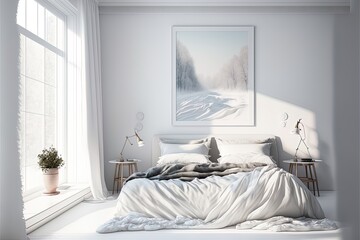 White Bed Linen On A Bed In A White Bedroom