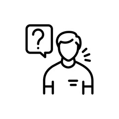 Ask a question black line icon. Customer help.