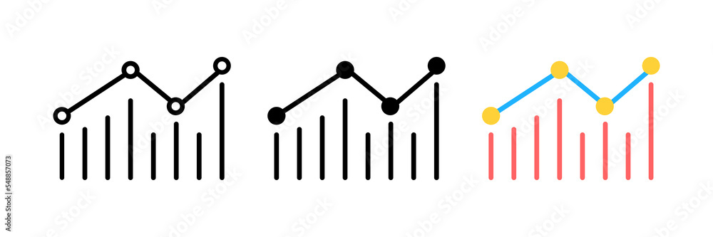 Aufkleber graph icon in trendy flat style isolated on grey background. chart bar symbol for your web site desi