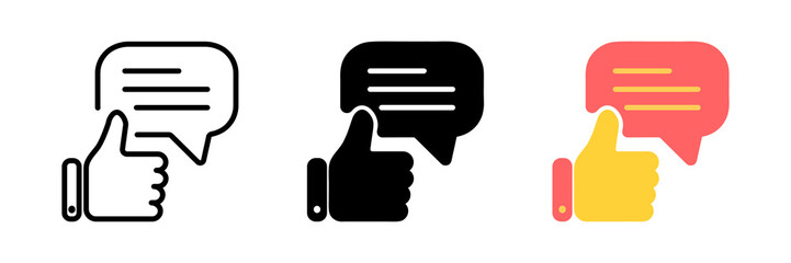 Positive customer feedback linear icon. Excellent review. Thin line illustration. Chatting. Like. Online communication. Contour symbol. Vector isolated outline drawing. Editable stroke eps 10