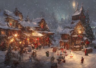 Obraz premium Snow Village