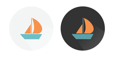 Boat icon, yacht icon, Ship icon, boating symbol, Cruise ship logo icon, Sailboat symbol, Rowing, boating logo Colorful vector icons © Amir
