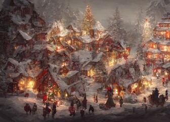 Obraz na płótnie Canvas Snow Village