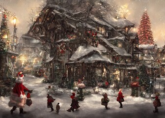 Obraz premium Snow Village
