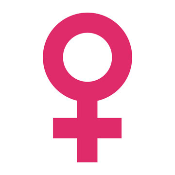 Feminism icon. Female symbol. Vector illustration isolated on white background