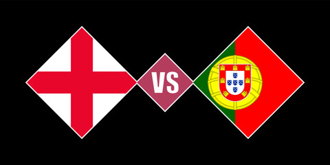 England vs Portugal flag concept. Vector illustration.