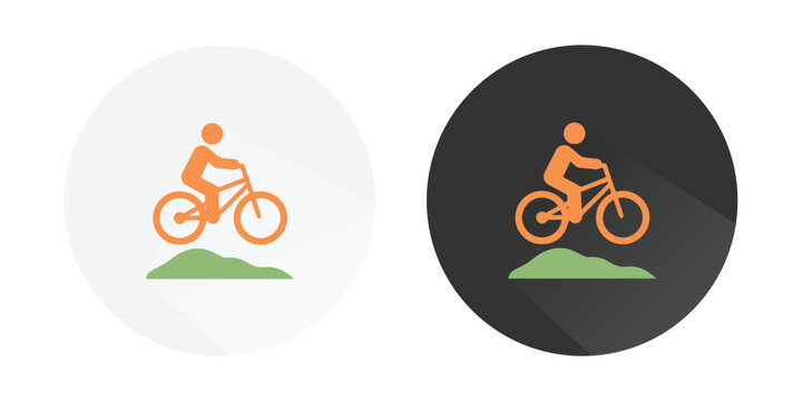 Mountain Cycling icon, riding bicycle icon, Mountain biker, Cycling icon, Cycling logo Colorful vector icons