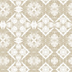 Ecru natural linen effect patterned coastal geo background. Seamless coastal blur cream cloth effect geometric mosaic effect. Beach cottage style fabric repeat.