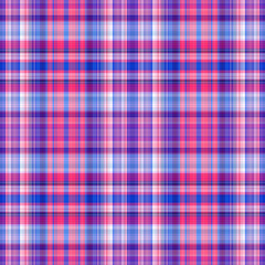 Nautical gingham in coastal beach house check fabric tile. Seamless red blue white sailor flannel textile tartan repeat swatch.