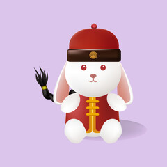 Chinese new year celebration with cute rabbit