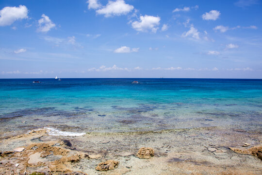 Cozumel Island Rocky Beach Ant Turquoise Waters