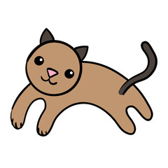Cartoon cat. Funny Pets illustration. Cute cat icon