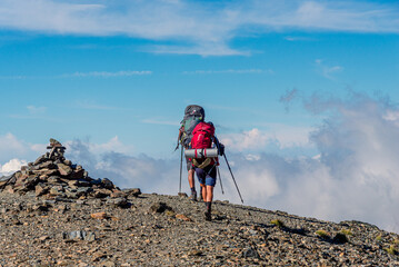 Hikers on the mountain trails