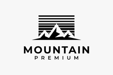 Fototapeta premium black mountain abstract logo premium