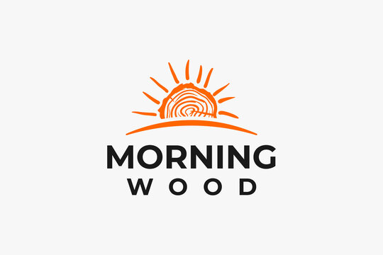 wooden logo with being the sun