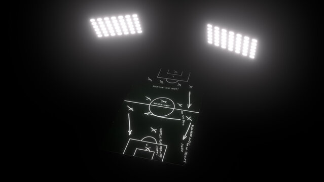 Football or soccer boad with stadium light stand