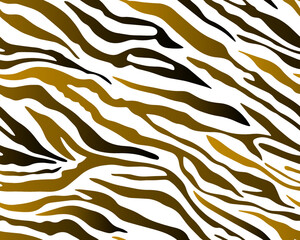 Full seamless tiger and zebra stripes animal skin pattern. Gold white texture for textile fabric print. Suitable for fashion use.