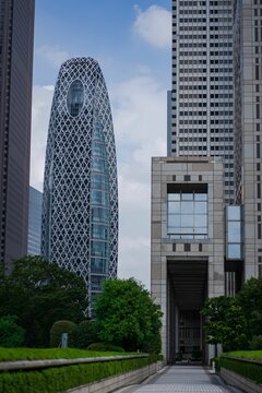 Vertical Shot Of The Mode Gakuen Cocoon Tower In Tokyo, Japan