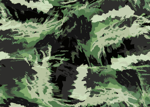 Full seamless green camouflage texture pattern vector for military textile. Usable for Jacket Pants Shirt and Shorts. Army camo design for fabric print and wallpaper.