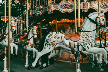 Fototapeta na wymiar Empty Ride in Amusement Park