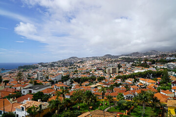 Obraz premium view over funchal village on madeira island