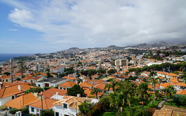 Fototapeta premium view over funchal village on madeira island