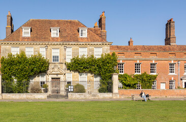 Salisbury Wiltshire, uk, 10, October, 2022 The south front of Mompesson House which overlooks...