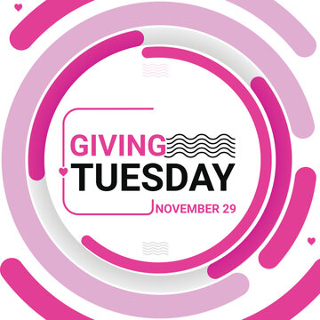 Giving Tuesday Poster With Replaceable Text And Design, Modern Giving Tuesday Vector Poster