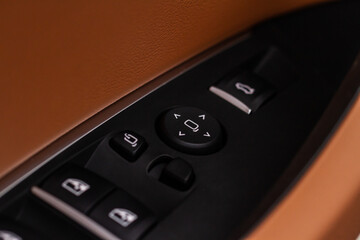 Obraz premium Side mirrors control panel on side door.