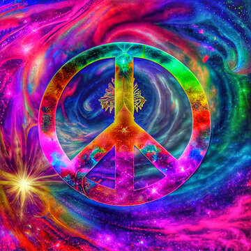 Midjourney abstract render of a peace symbol