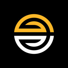 Letter GE creative circle monogram logo