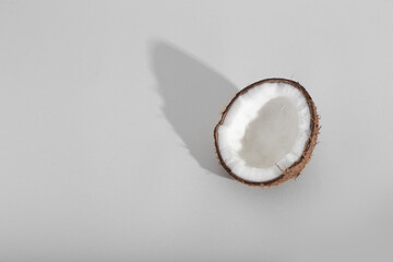 hard light white background coconut and shell