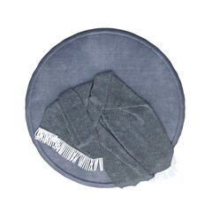 soft pouf isolate on a transparent background, interior furniture, 3D illustration, cg render