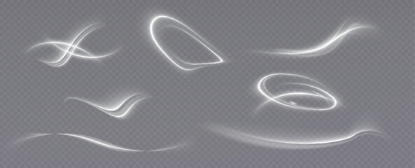 Glowing shiny, round, curved lines. Light effect. Swirl effect. Lines of light.