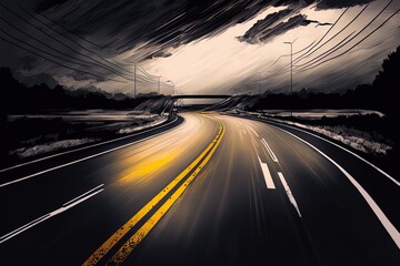 Street Drive Roadway Motion Highway Perspective