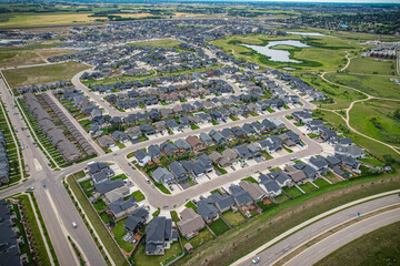 Aerial of Rosewood Neighborhood in Saskatoon, Canada